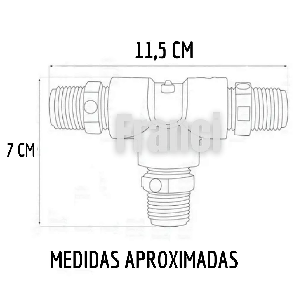 Conexão Tee Tubo Água Fria Torneira Monocomando Niple 1/2