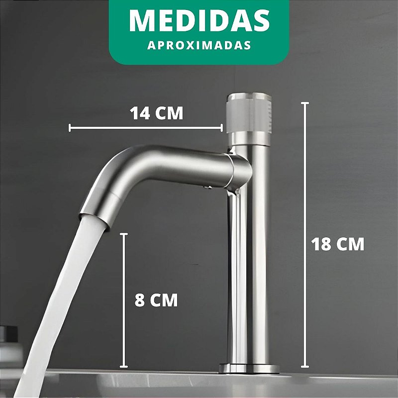 Torneira Bancada - Modelo Vetro - Cromada Fosco