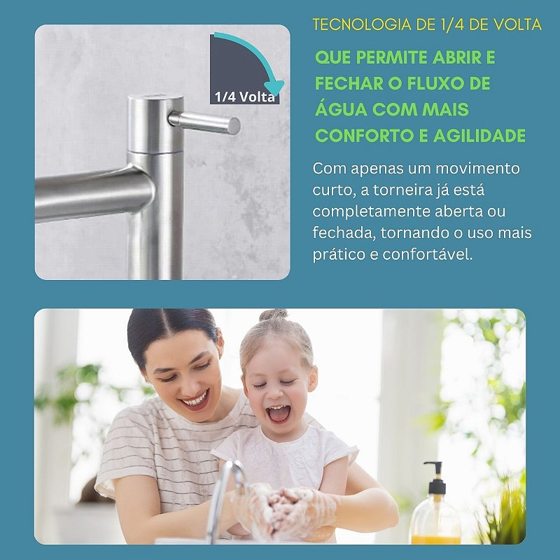 Torneira Bancada - Modelo Jarinu - Cromada Fosca