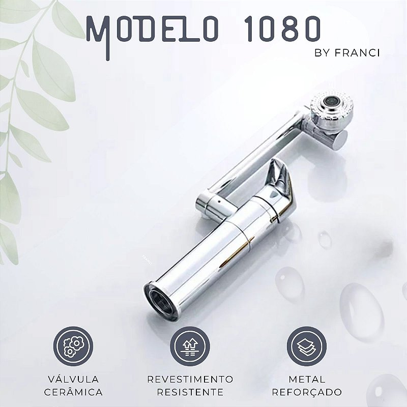 Torneira Bancada Articulada - Modelo 1080 - Cromada
