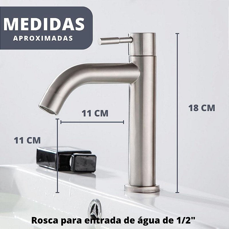 Torneira Bancada - Modelo Jarinu - Cromada Fosca