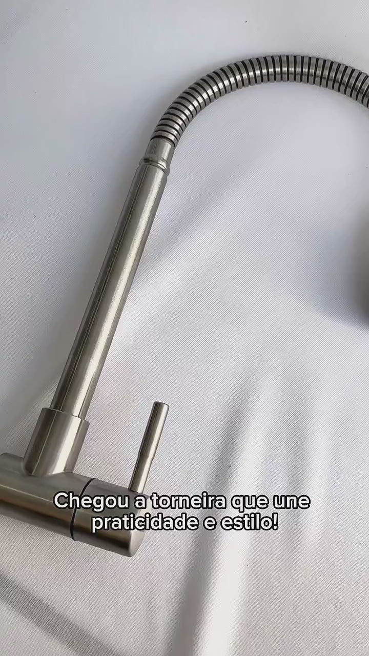Torneira Parede Gourmet - Modelo Rain - Cromado Fosco