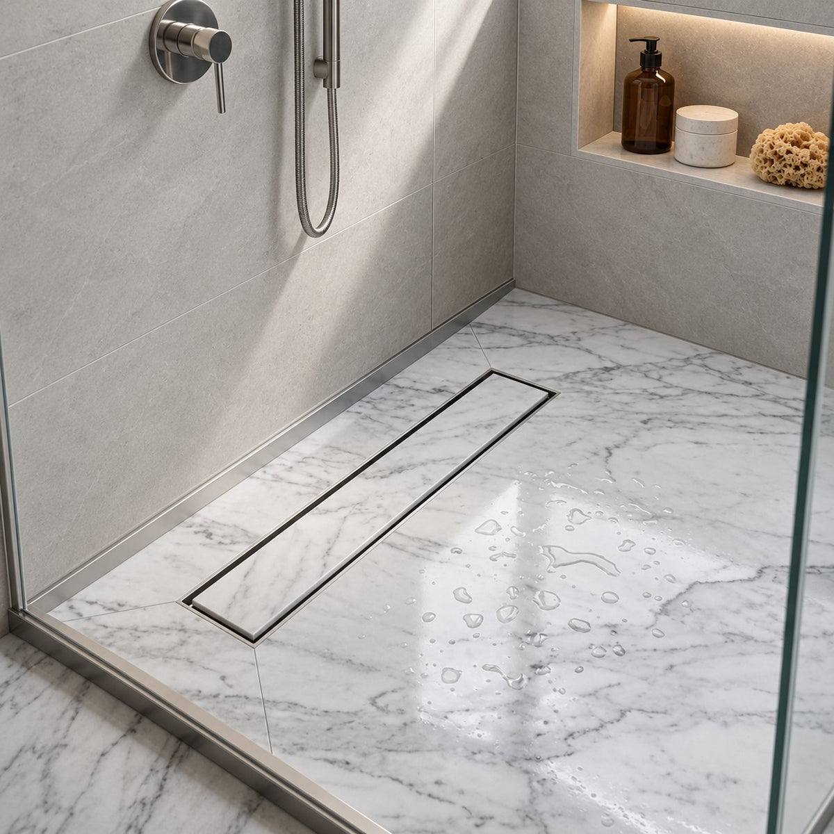 Ralo Linear Oculto 6x50 cm Sifonado para Porcelanato